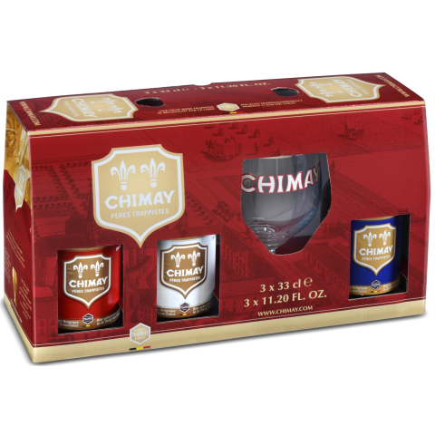 ESTUCHE CHIMAY TRILOGY 3*33 CL + 1 VASO