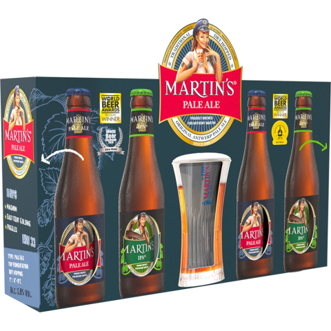 ESTUCHE MARTIN´S ALES 4*33CL + VASO 