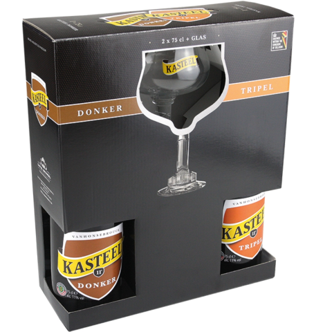 ESTUCHE KASTEELBIER 2X75CL + 1 VASO